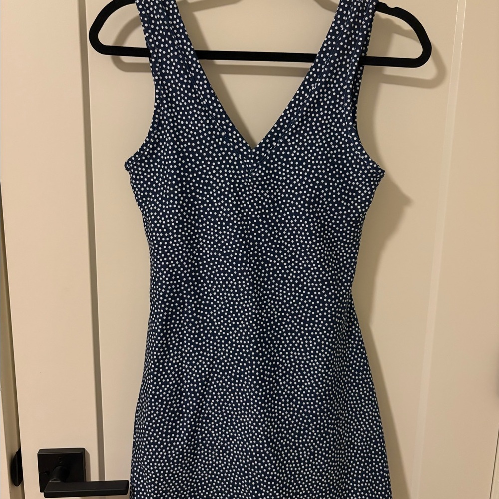 Abercrombie & Fitch YPB Athletic Dress Navy & White Polka Dot